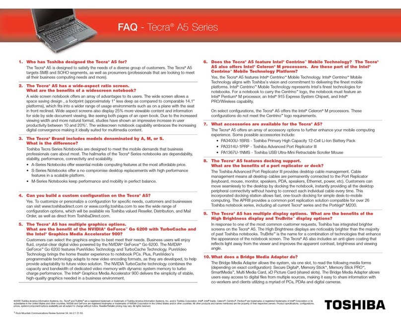 Toshiba TECRA A5 Instruction Manual