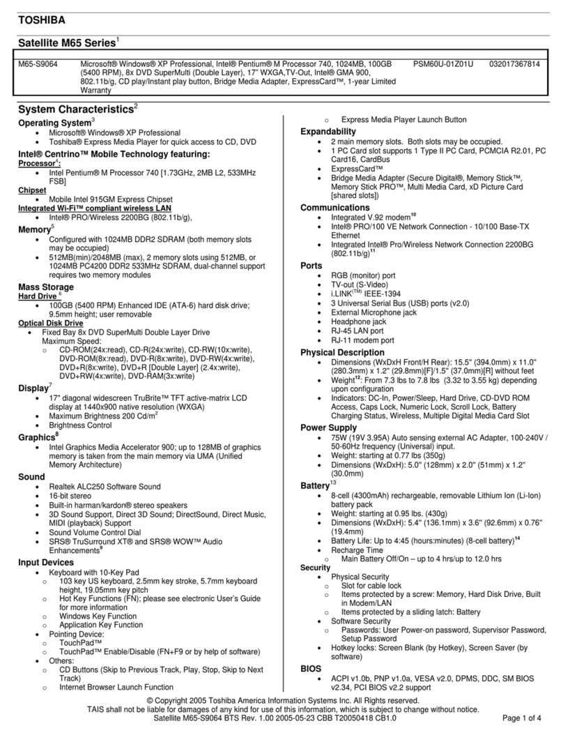 Toshiba M65-S9064 User manual