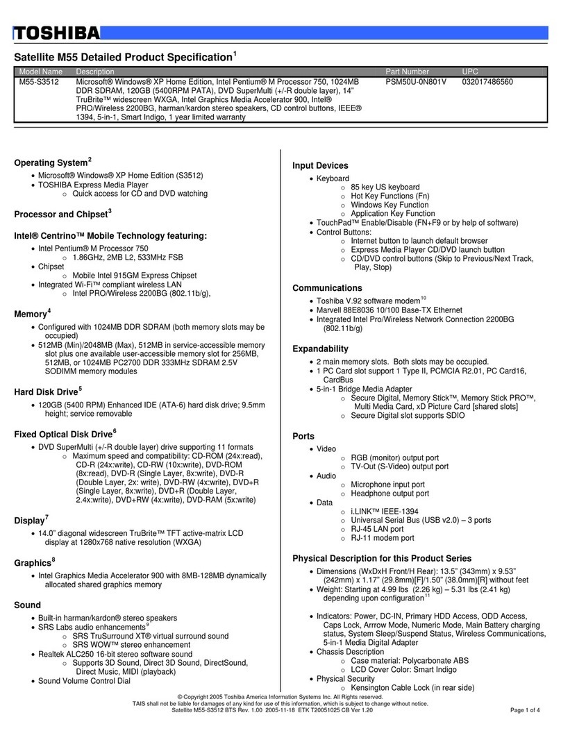 Toshiba M55-S3512 User manual