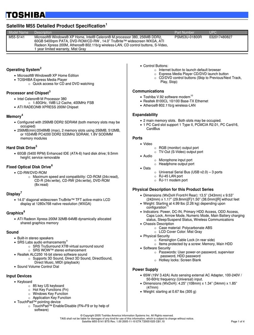 Toshiba M55-S141 User manual