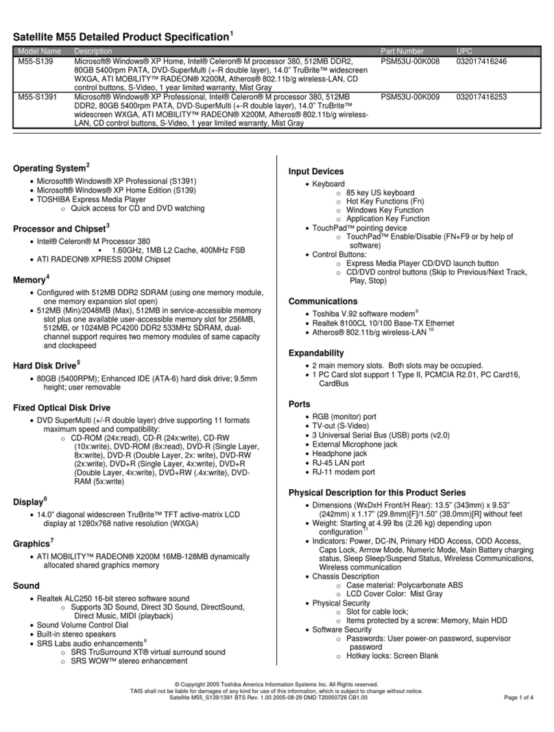 Toshiba M55-S139 User manual