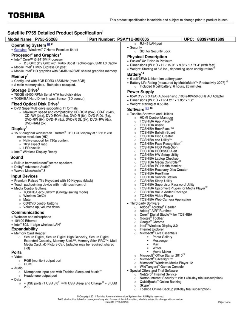 Toshiba P755-S5268 User manual