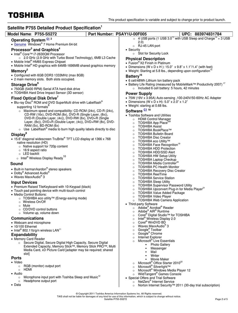 Toshiba P755-S5272 User manual