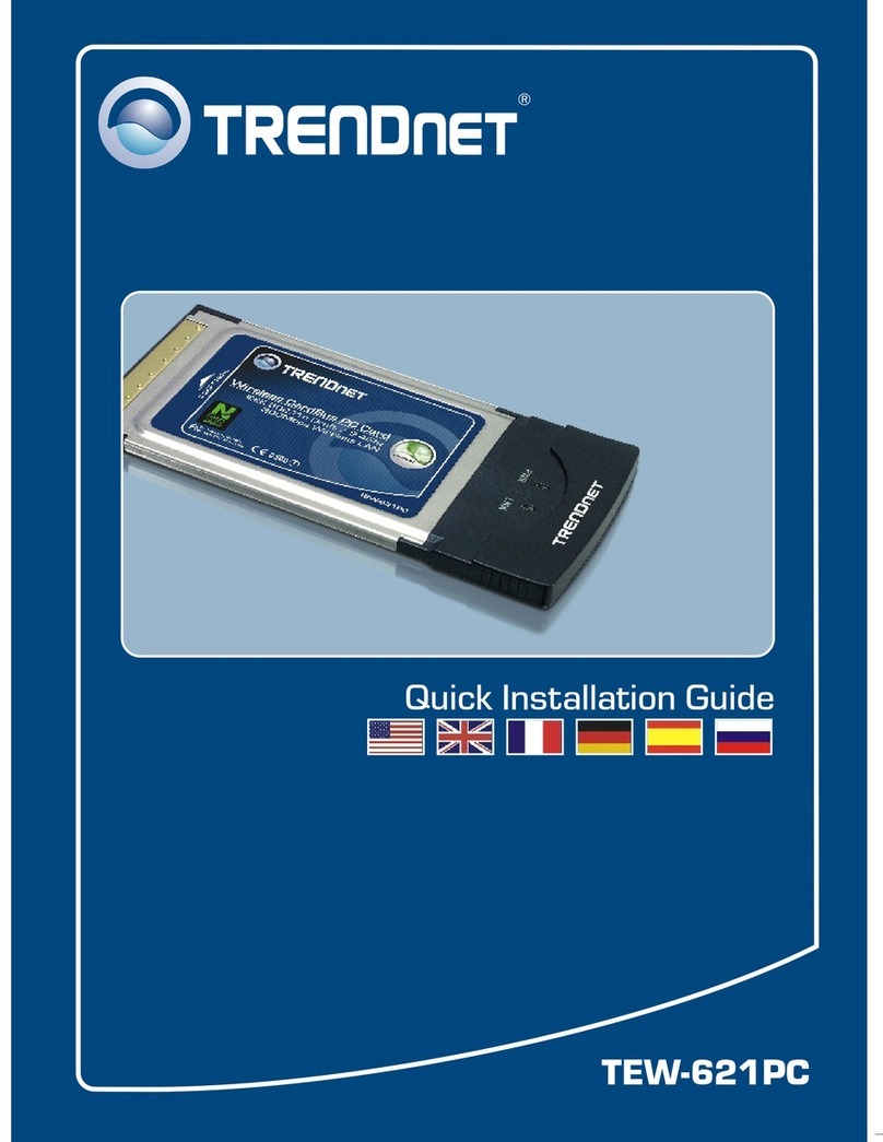 TRENDnet TEW-621PC - 300Mbps Wireless N PC Card... User manual