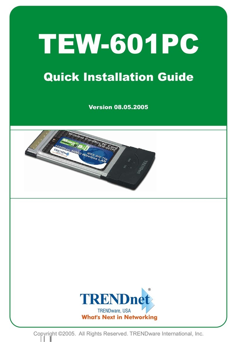 TRENDnet TEW-601PC - SUPER G MIMO WRLS PC CARD Quick installation guide TRENDnet TEW-601PC - SUPER G MIMO WRLS PC CARD Quick installation guide