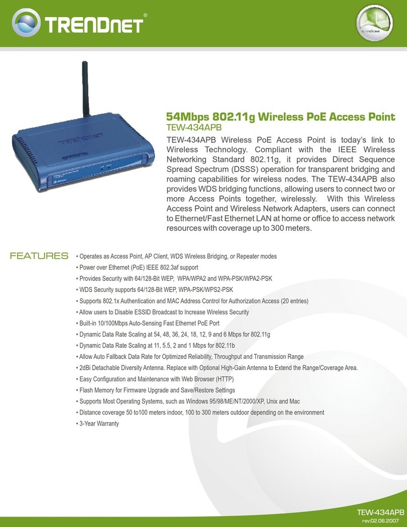 TRENDnet TEW-434APB - 54Mbps Wireless G PoE Access... User manual