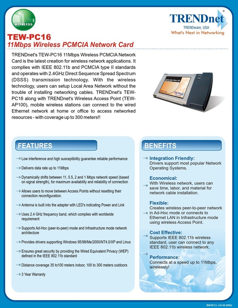TRENDnet TEW-PC16 User manual