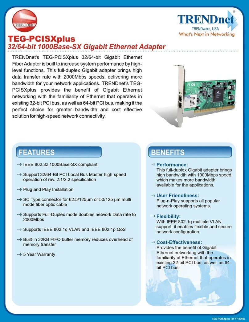 TRENDnet TEG-PCISXplus User manual