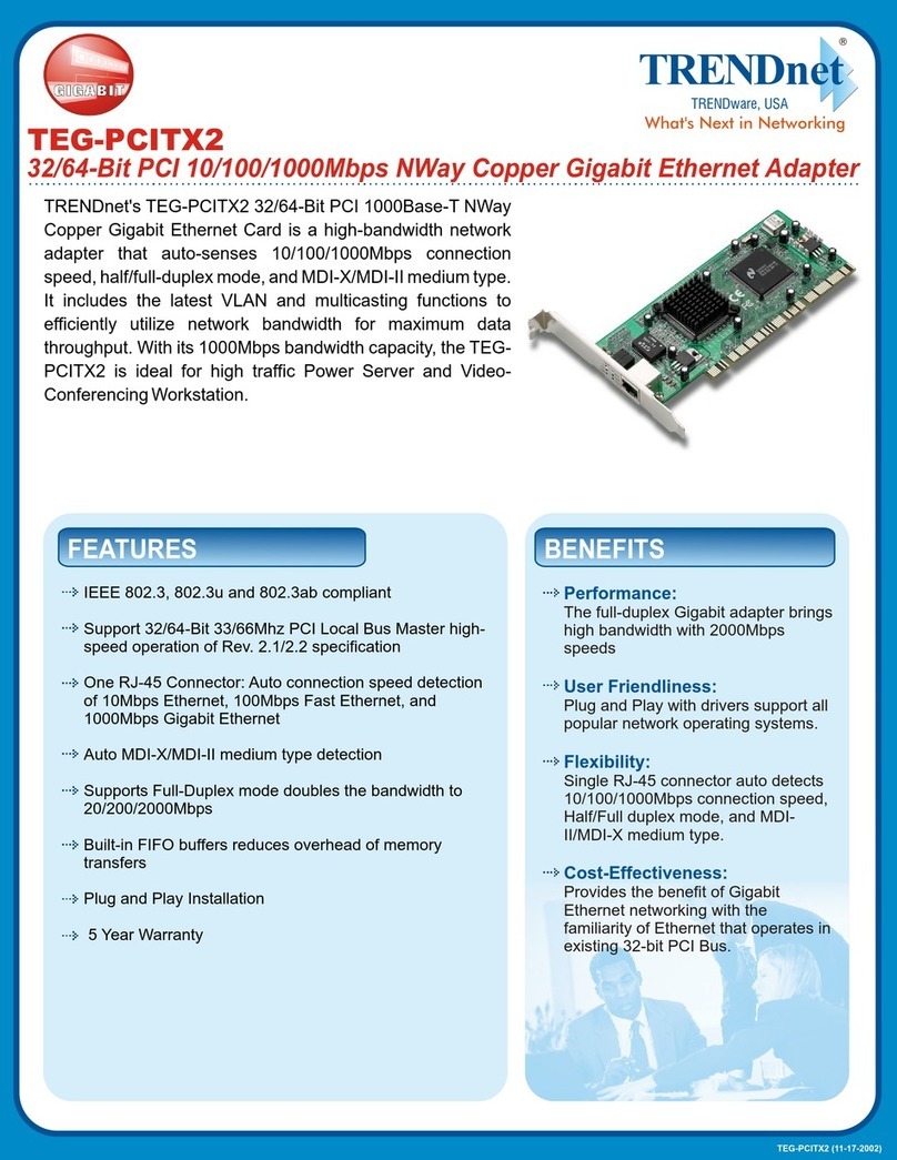 TRENDnet TEG-PCITX2 Specifications