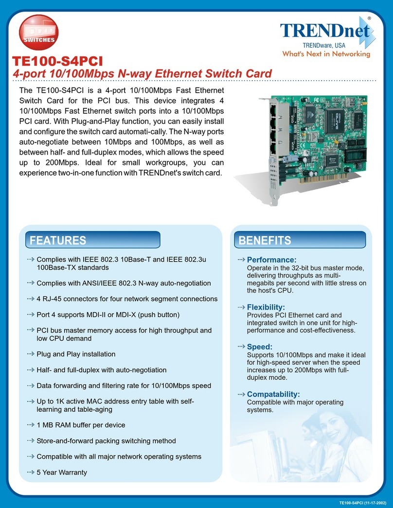 TRENDnet TE100-S4PCI Specifications