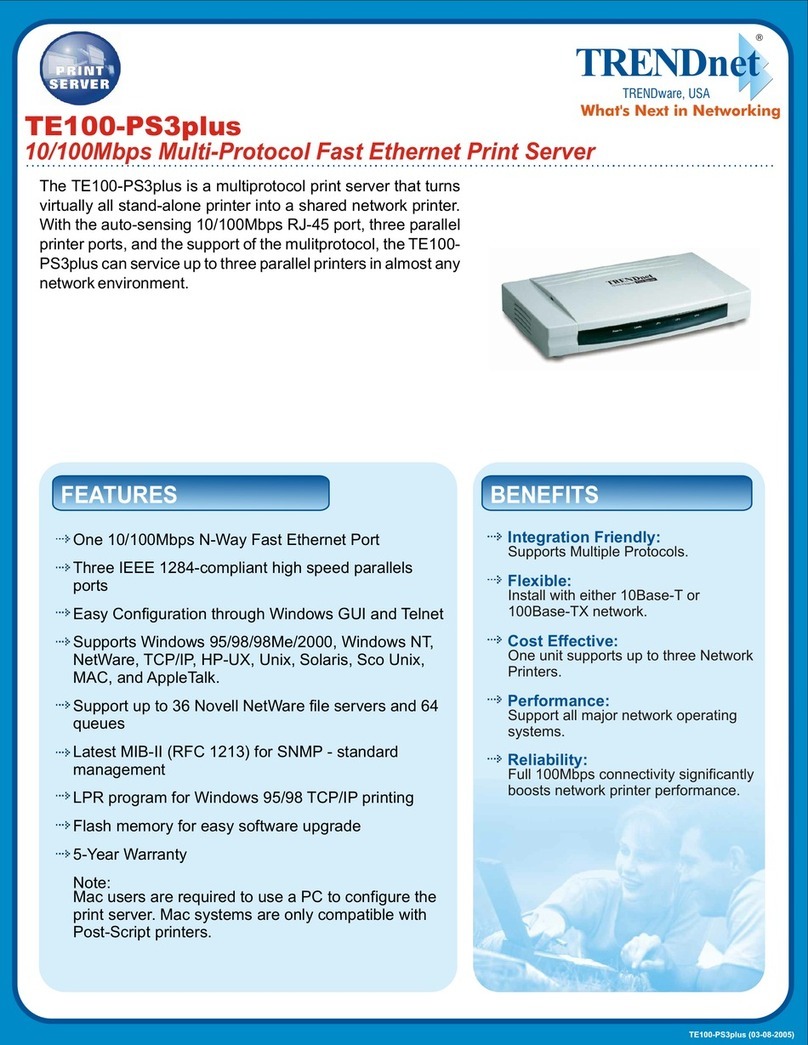 TRENDnet TE100-PS3plus User manual