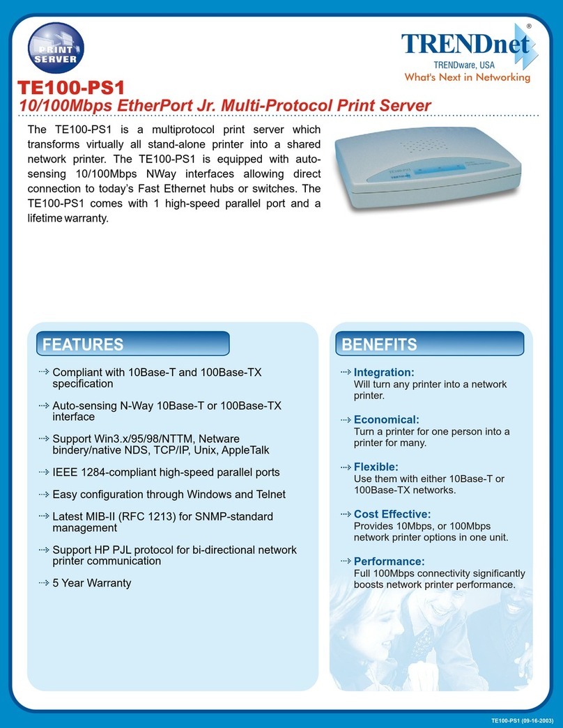 TRENDnet TE100-PS1 User manual TRENDnet TE100-PS1 User manual