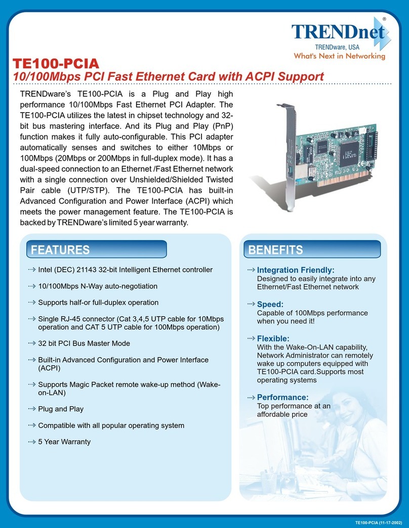 TRENDnet TE100-PCIA User manual