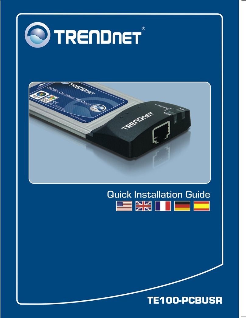 TRENDnet TE100-PCBUSR - DATA SHEETS Quick installation guide