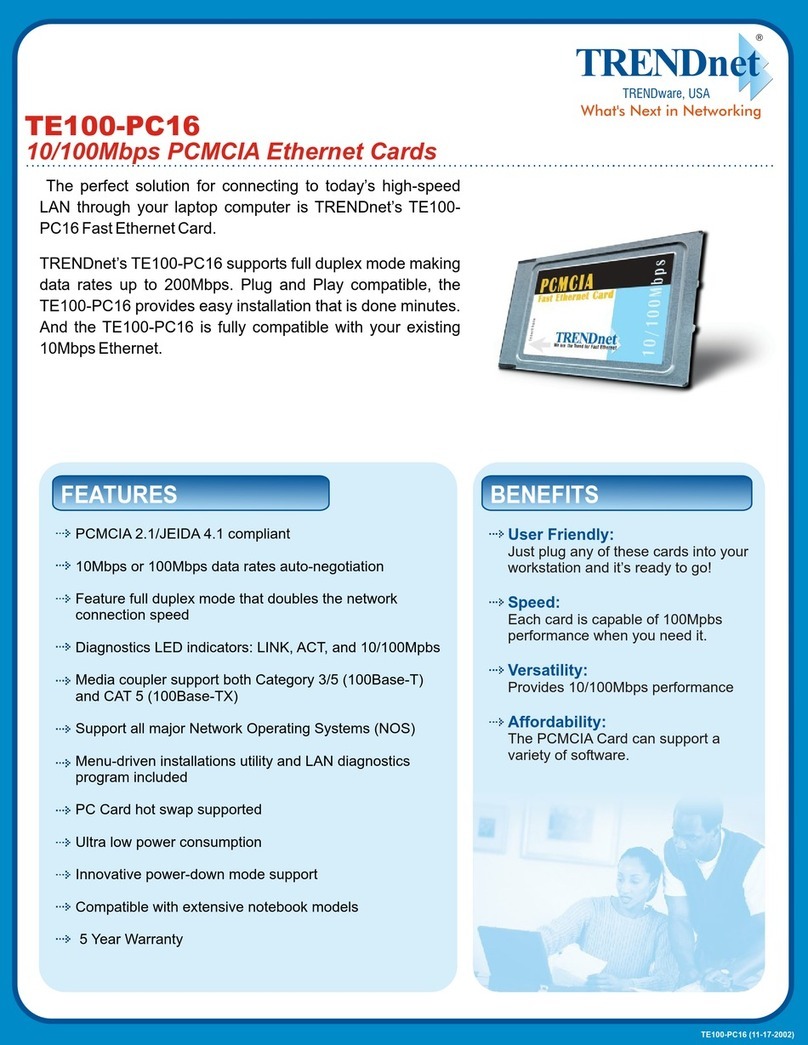 TRENDnet TE100-PC16 User manual
