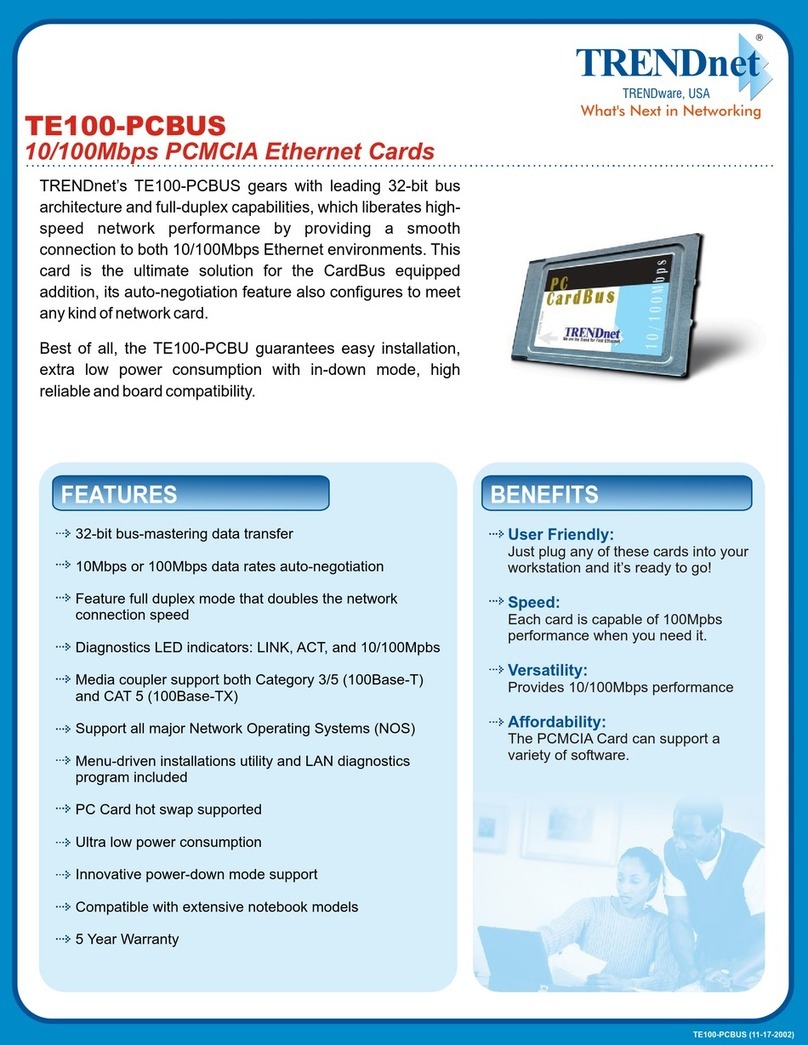 TRENDnet TE100-PCBUS User manual