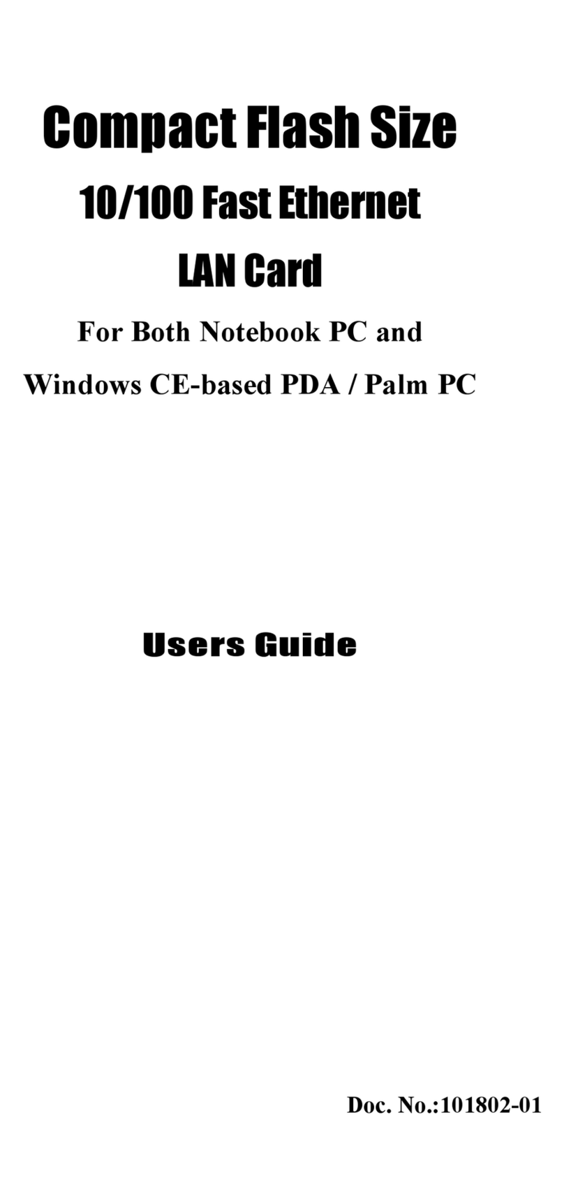 TRENDnet TE-CF100 User manual TRENDnet TE-CF100 User manual