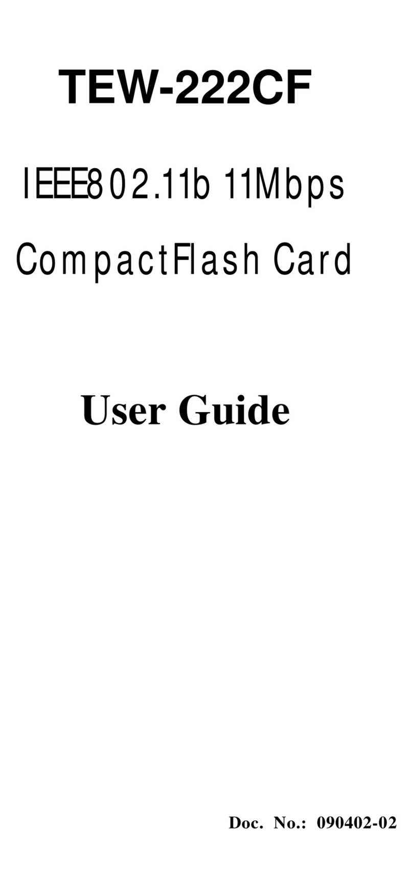 TRENDnet TEW-222CF User manual TRENDnet TEW-222CF User manual