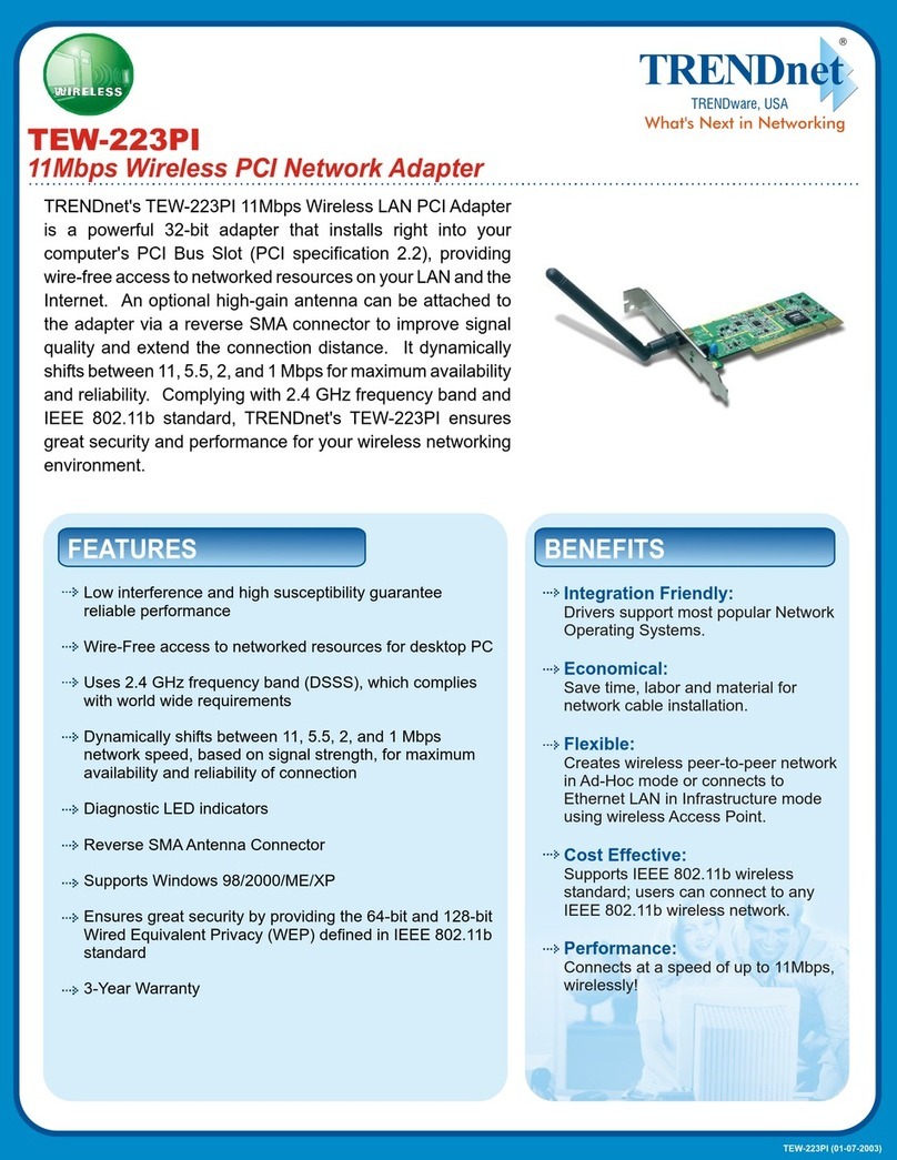 TRENDnet TEW-223PI Specifications TRENDnet TEW-223PI Specifications