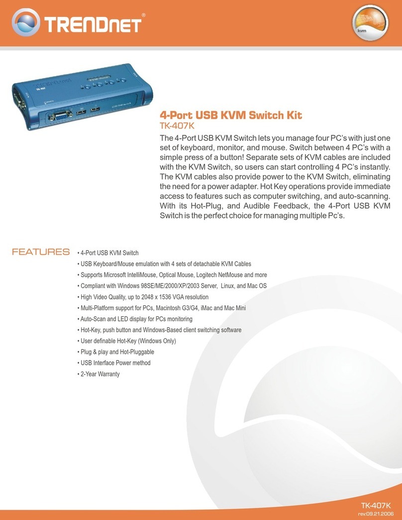 TRENDnet TK-407K - KVM Switch - USB User manual