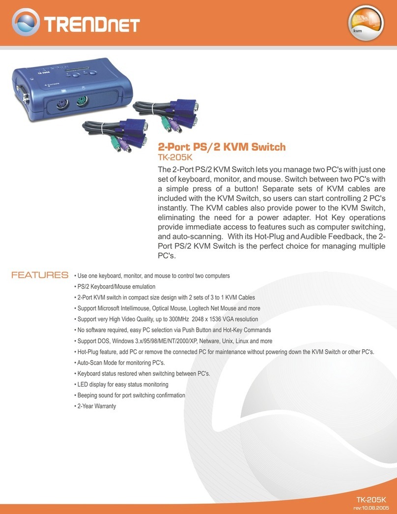 TRENDnet TK-205K - PS/2 KVM Switch User manual TRENDnet TK-205K - PS/2 KVM Switch User manual