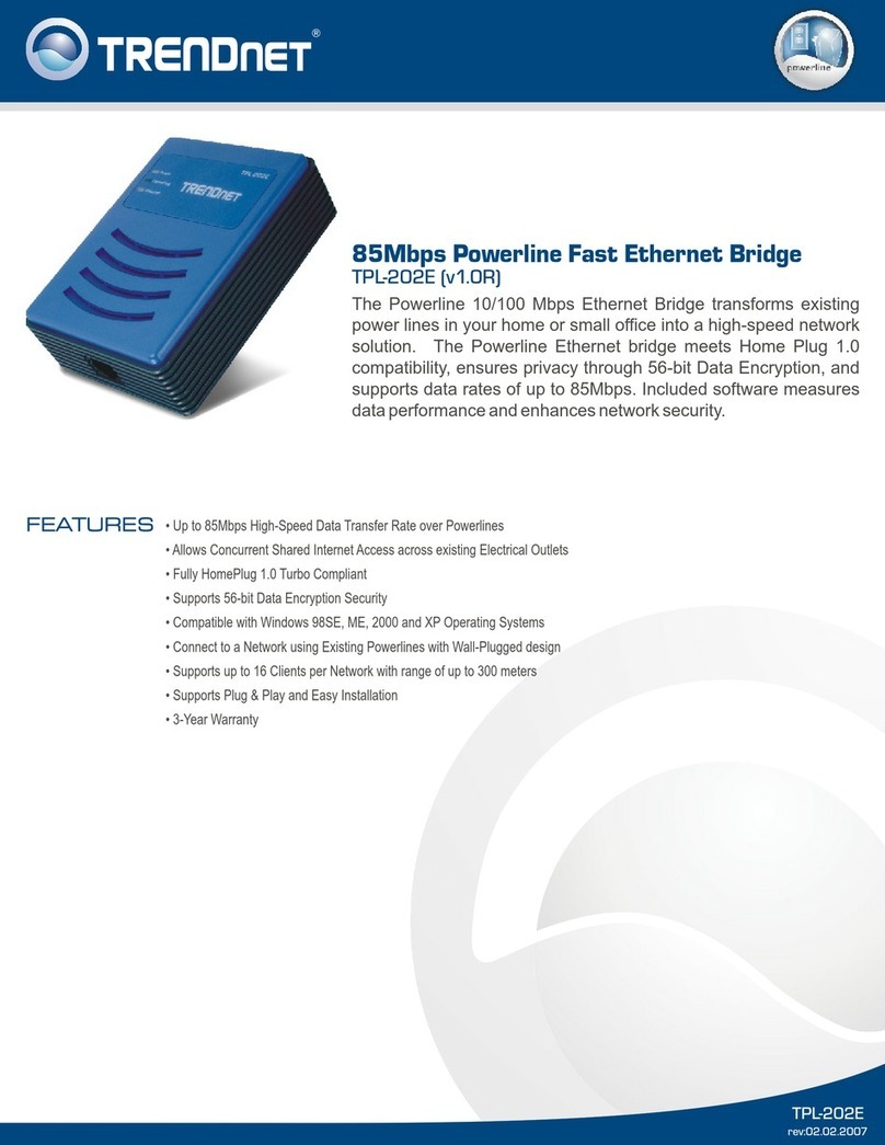 TRENDnet TPL-202E - Powerline Fast EN Bridge User manual