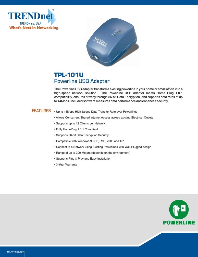 TRENDnet TPL-101U User manual TRENDnet TPL-101U User manual