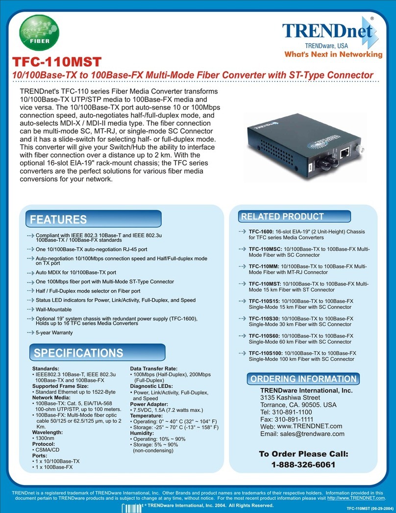 TRENDnet TFC-110MST Specifications