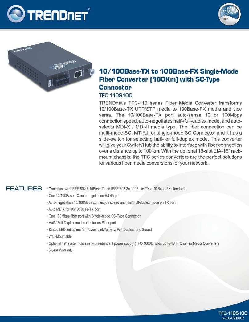 TRENDnet TFC-110S100 Specifications