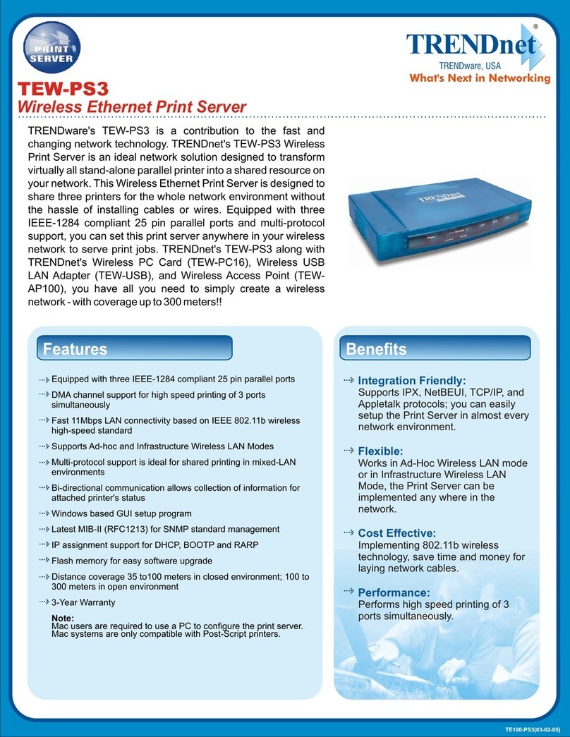 TRENDnet TEW-PS3 User manual TRENDnet TEW-PS3 User manual