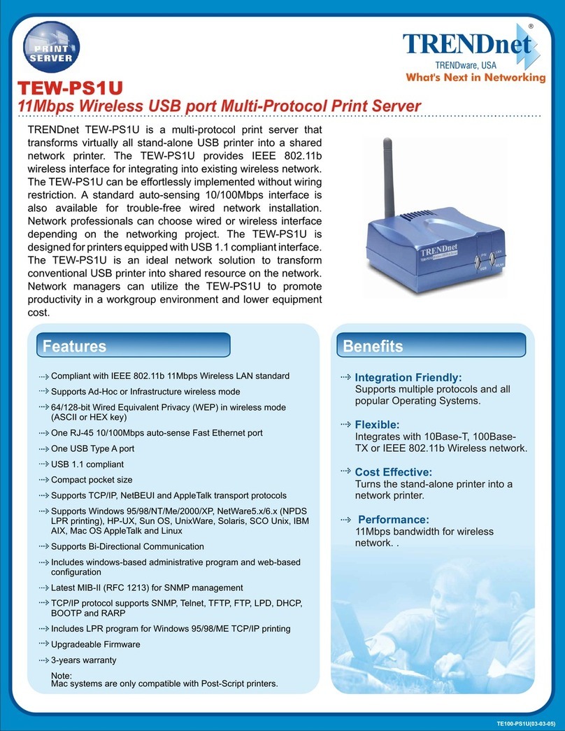 TRENDnet TEW-PS1U User manual