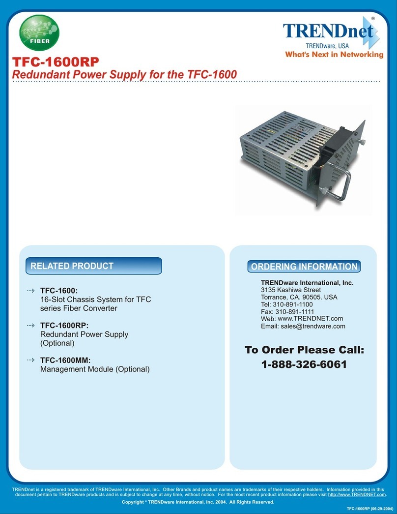 TRENDnet TFC-1600RP supplementary guide