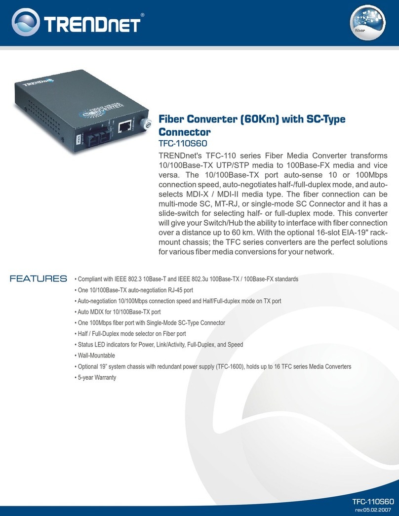TRENDnet TFC-110S60 Specifications