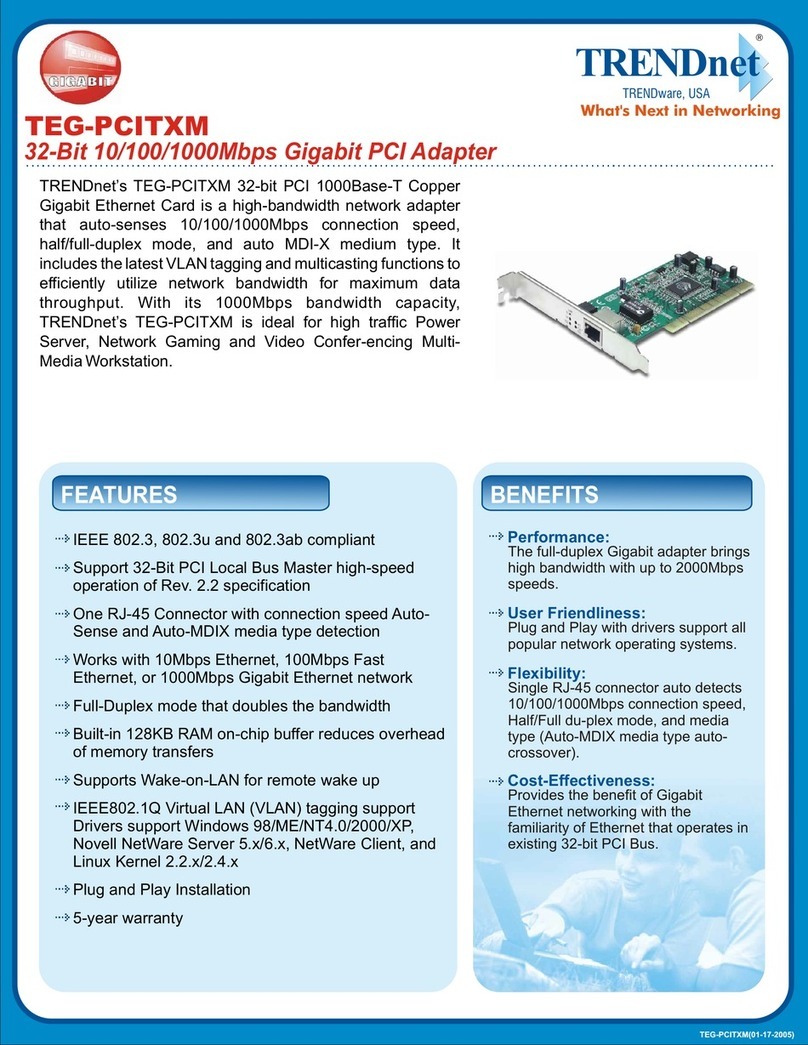TRENDnet TEG-PCITXM User manual