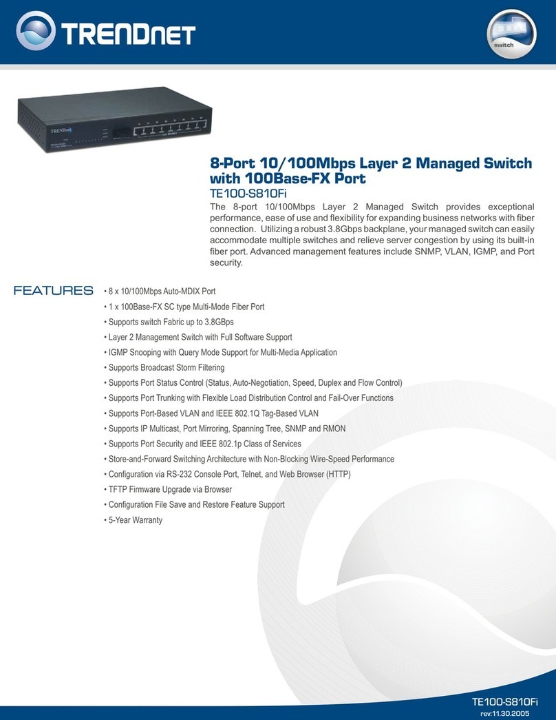 TRENDnet TE100-S810Fi - Switch Specifications