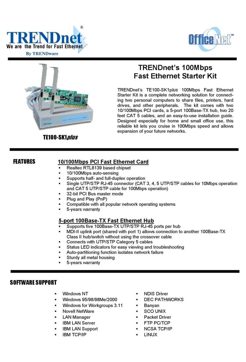 TRENDnet TE100-SK1plus Features