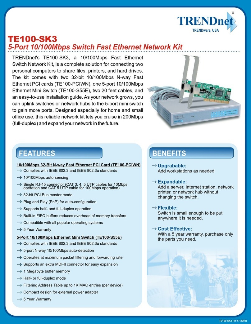 TRENDnet TE100-SK3 Owner's manual TRENDnet TE100-SK3 Owner's manual