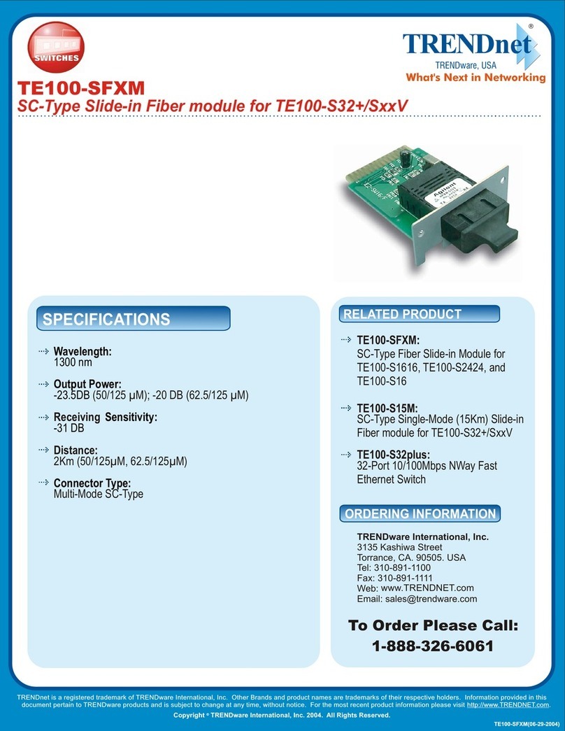 TRENDnet TE100-SFXM User manual