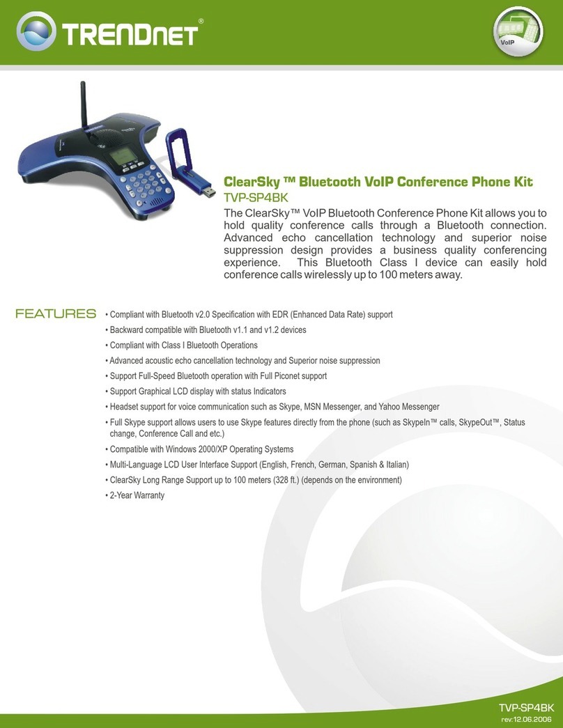 TRENDnet TVP-SP4BK - ClearSky Bluetooth VoIP Conference... Specifications