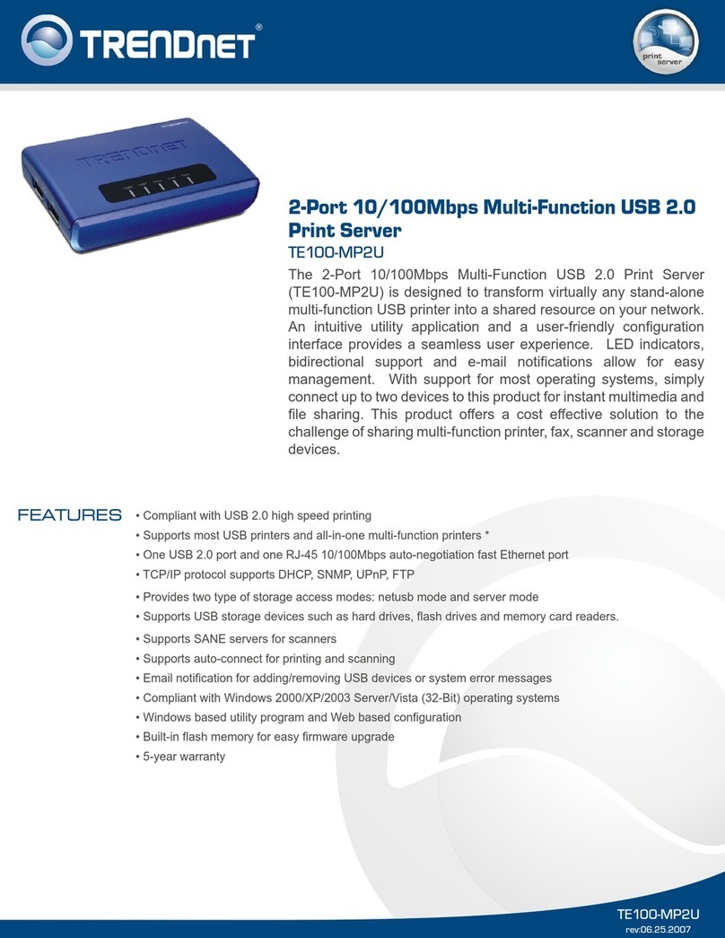TRENDnet TE100-MP2U Specifications