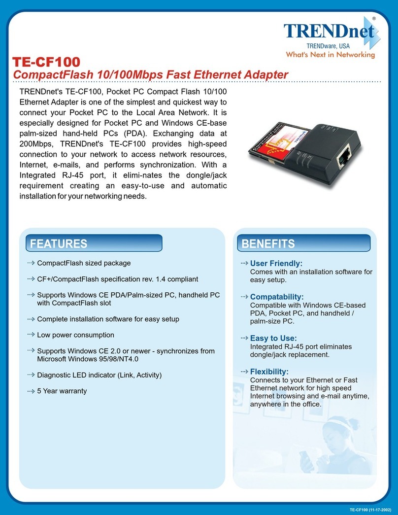 TRENDnet TE-CF100 User manual