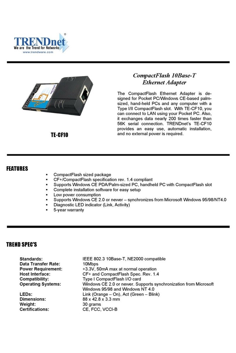 TRENDnet TE-CF10 User manual