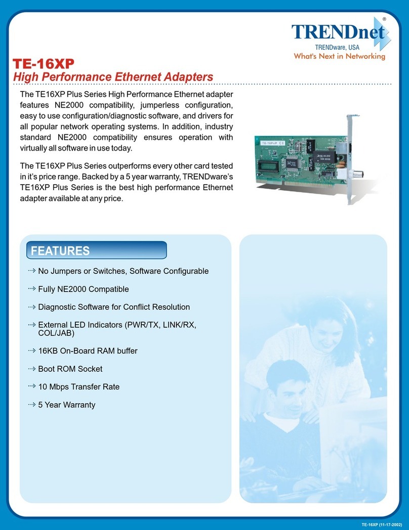 TRENDnet TE-16XP User manual TRENDnet TE-16XP User manual