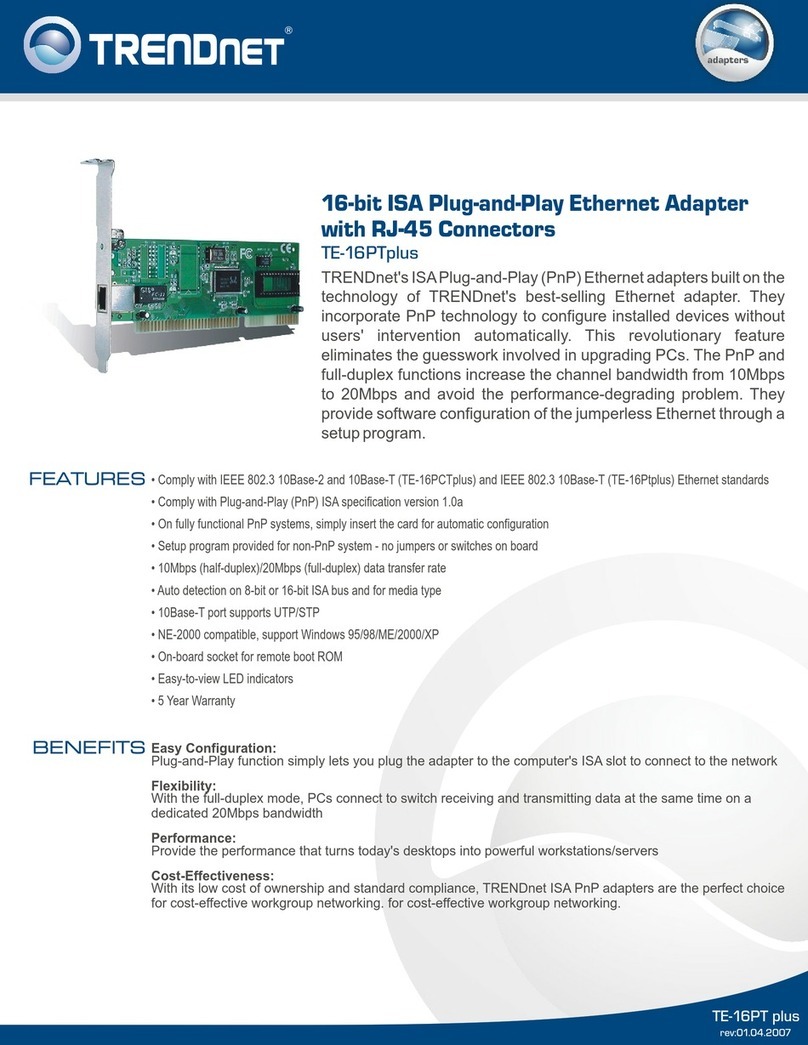TRENDnet TE-16PTplus User manual