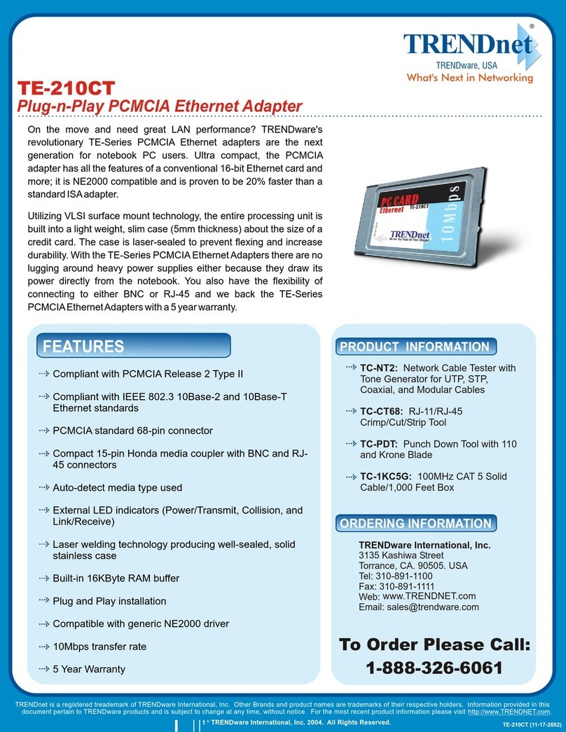 TRENDnet TE-210CT User manual