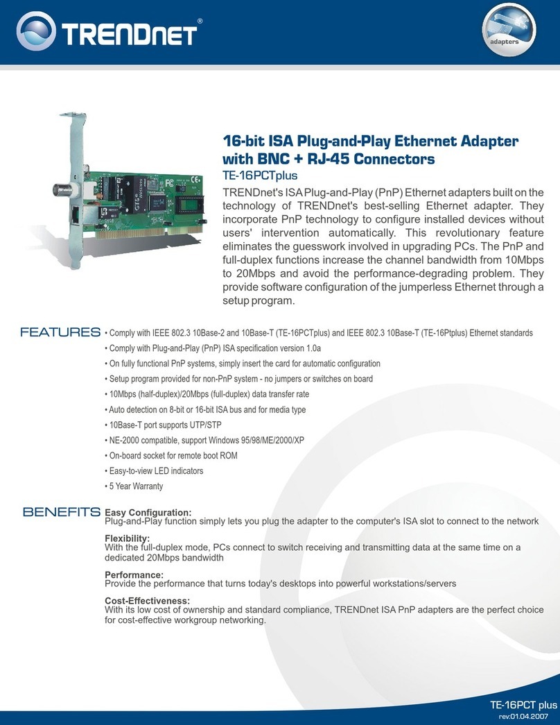 TRENDnet TE-16PCTplus User manual