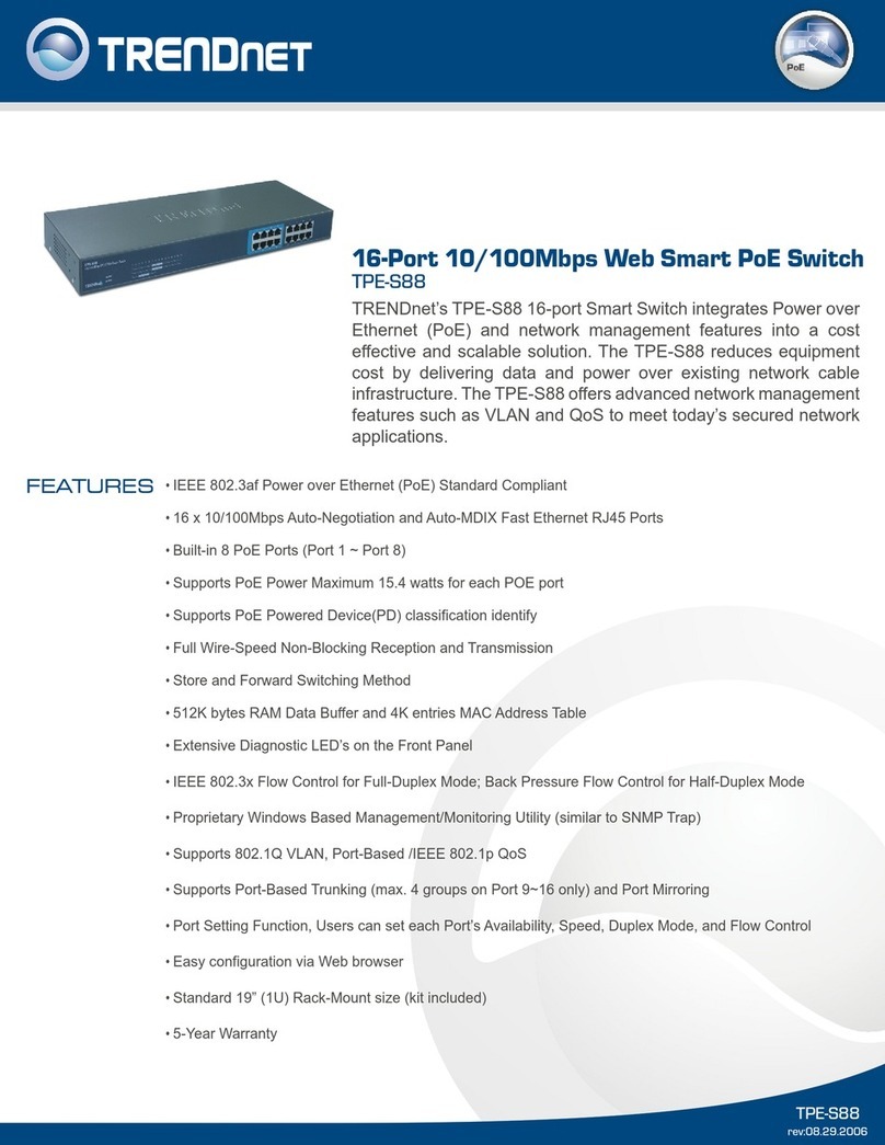 TRENDnet TPE-S88 - Web Smart PoE Switch User manual TRENDnet TPE-S88 - Web Smart PoE Switch User manual