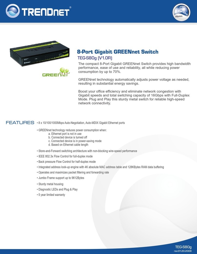 TRENDnet TEG-S80g - Switch Specifications