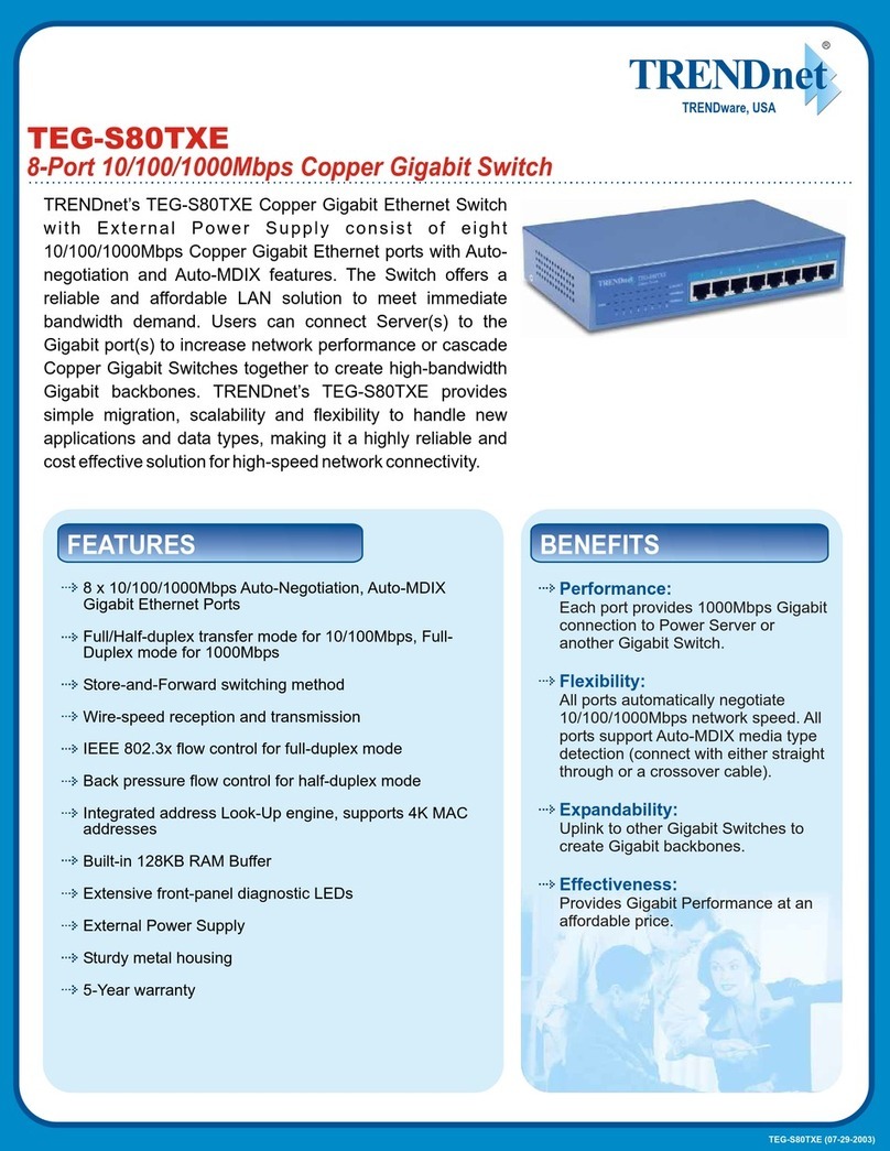 TRENDnet TEG-S50TXE SHEETS User manual