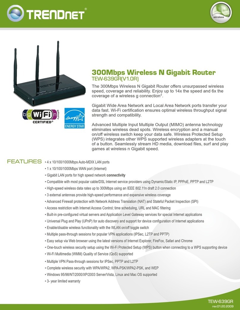 TRENDnet GREENnet TEW-639GR Specifications